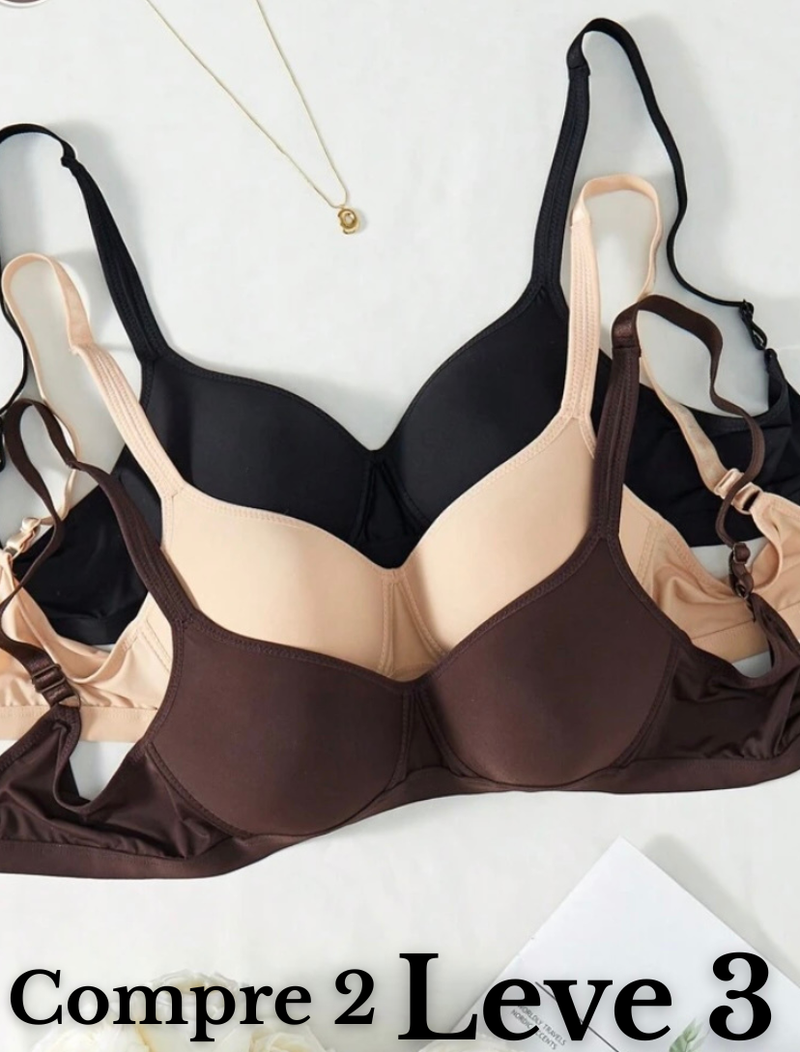 Compre 2 LEVE 3  Sutiãs de Sustentação – Sem Fio e Confortáveis