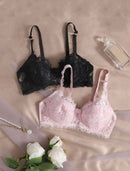 Compre 1 LEVE 2  – Sutiã Sexy de Renda Floral com Armação