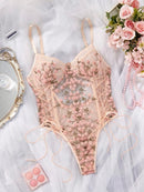 FloralLove – Macaquinho de Lingerie em Renda e Tule Bordado
