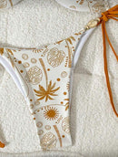 đź‘™ Swim Mod Conjunto de BiquĂni Feminino para VerĂŁo – Top Sem Alças com Enfeite e Bottom Amarrado nas Laterais