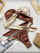 Conjunto de Maiô Bikini de Duas Peças – Tomara que Caia e Bottom Colorblock