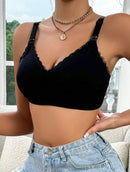 Sutiã de Amamentação com Contraste Renda e Cor Sólida