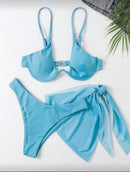 Conjunto de 3 Peças – Sutiã de Arame, Calcinha e Saída Envelope