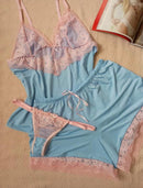 Pijama Feminino em Liganete – Kit 3 Peças