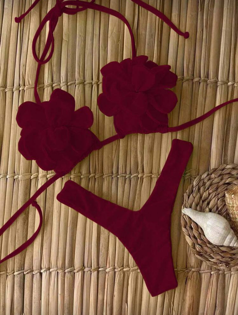 👙 Maiô Bikini Feminino Sexy Oficial Polovedo – Design Floral Sólido