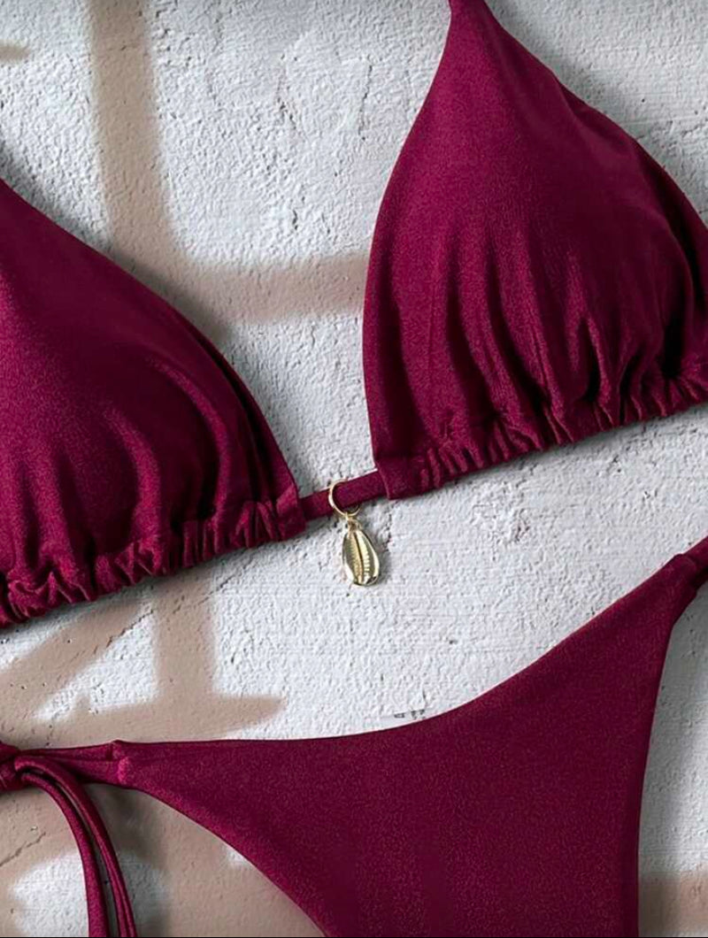 🩱 Swim Maiô Bikini de Duas Peças em Cores Sólidas