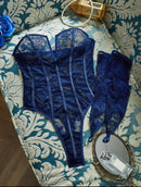 PinupGlam – Body Modelador Retrô com Renda Floral