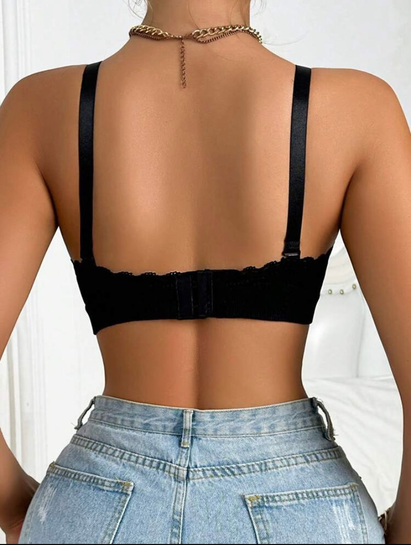 Sutiã de Amamentação com Contraste Renda e Cor Sólida