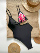 👙 Swim SXY Maiô de Alça Fina – Estampa Posicionada e Design Sexy de Verão