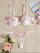 FloralLove – Conjunto de Lingerie com Sutiã com Aro e Bordado Floral