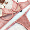 Conjunto de Lingerie Poá Transparente – Sexy Luxo
