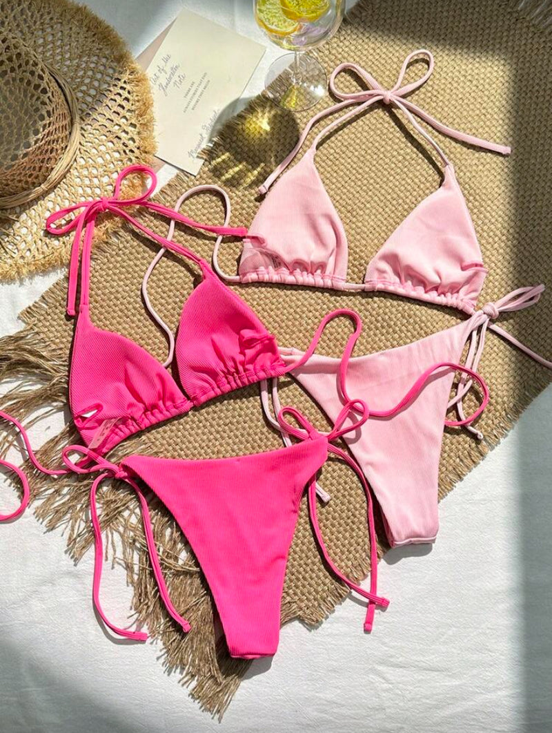 👙 Swim Mod 2 Conjuntos de Maiô Bikini – Alça Canelada Feminino