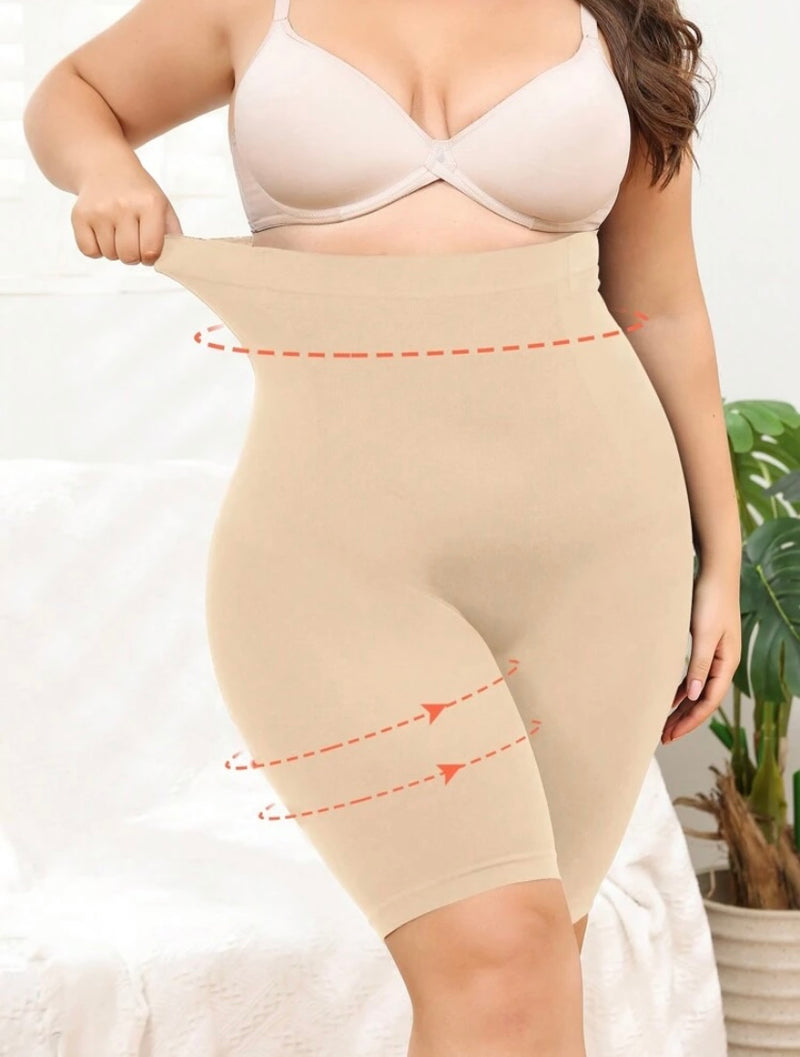 Modelador sem costura Plus Size Shaper – Cintura alta e controle de barriga
