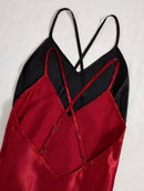 Compre 1 LEVE 2 Camisola em Cetim macio e brilhante com Alças Cruzadas – Cor Sólida