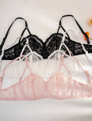 Conjunto Plus Size 3 Peças Sutiã Rendado Fino e Sexy