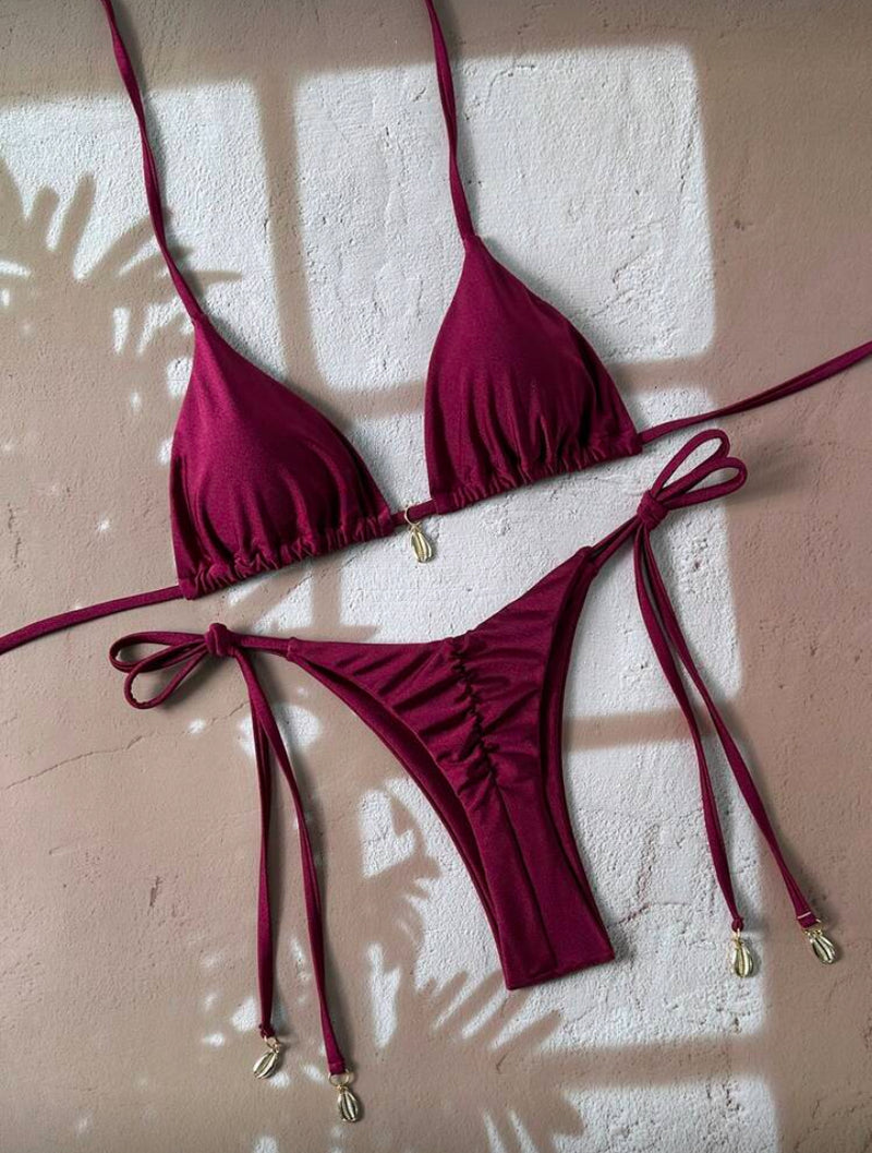 🩱 Swim Maiô Bikini de Duas Peças em Cores Sólidas