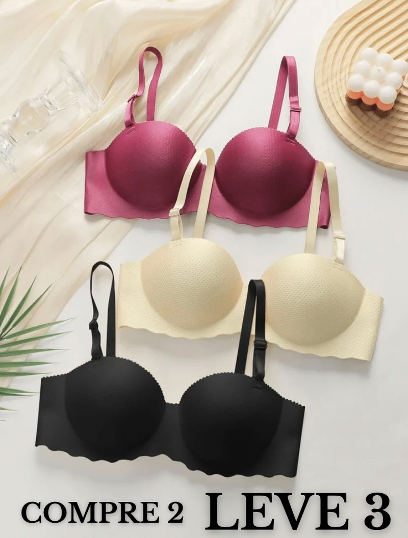 Kit 3 Peças – Sutiã Sem Fio e Sem Costura para Uso Diário