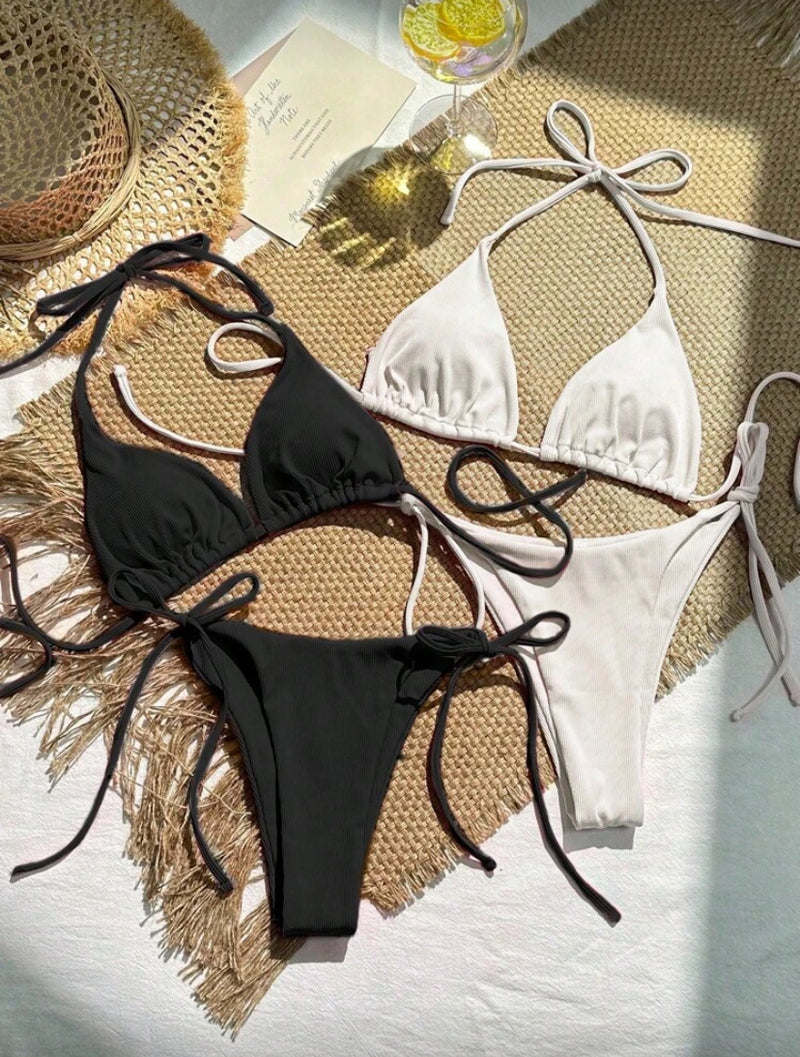 👙 Swim Mod 2 Conjuntos de Maiô Bikini – Alça Canelada Feminino