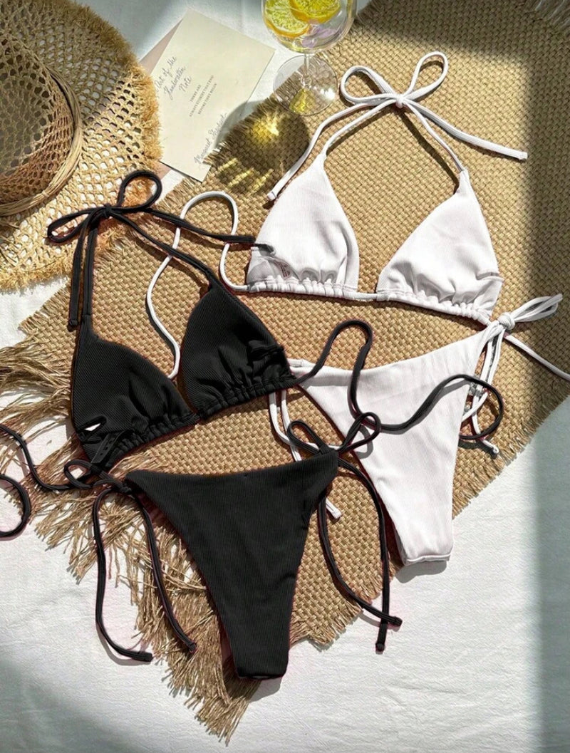 👙 Swim Mod 2 Conjuntos de Maiô Bikini – Alça Canelada Feminino