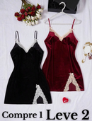 Compre 1 LEVE 2  Camisolas de Veludo com Renda – Alças de Espaguete