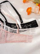 Conjunto Plus Size 3 Peças Sutiã Rendado Fino e Sexy