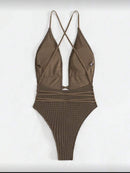 Swim Maiô de Uma Peça – Decote Sexy com Tiras Cruzadas