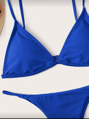 👙 Conjunto de Biquíni Triângulo 2 Peças – Cores Sólidas e Estilo Sexy de Verão