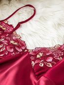 Conjunto de Pijama 3 Peças – Regata de Renda + Shorts + Calça