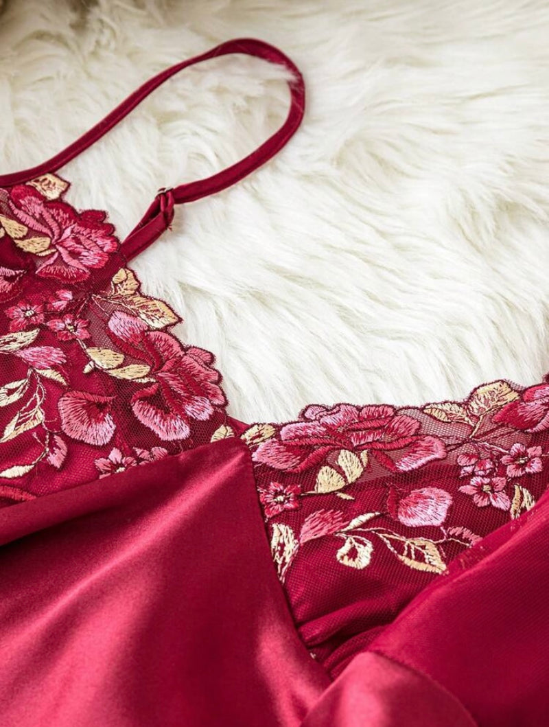 Conjunto de Pijama 3 Peças – Regata de Renda + Shorts + Calça