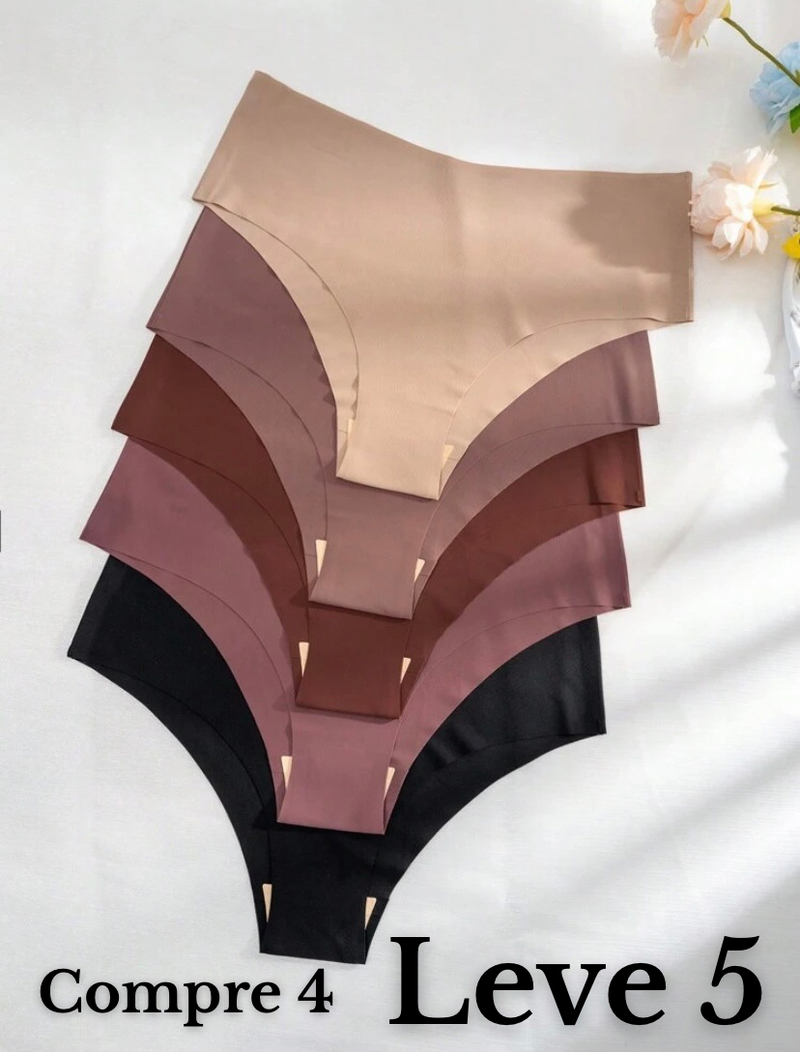 Compre 4 LEVE 5 Calcinhas Sem Costura Plus Size