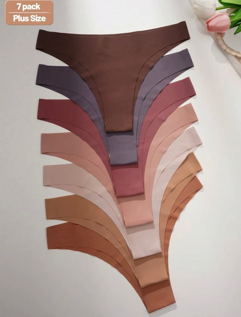 Kit 7 Calcinhas Sexy Plus Size Sem Costura – Cintura Baixa