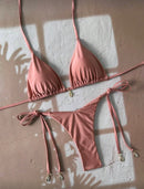 🩱 Swim Maiô Bikini de Duas Peças em Cores Sólidas