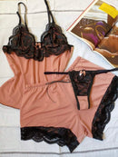 Pijama Feminino em Liganete – Kit 3 Peças