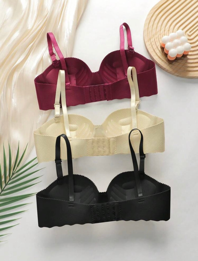 Kit 3 Peças – Sutiã Sem Fio e Sem Costura para Uso Diário